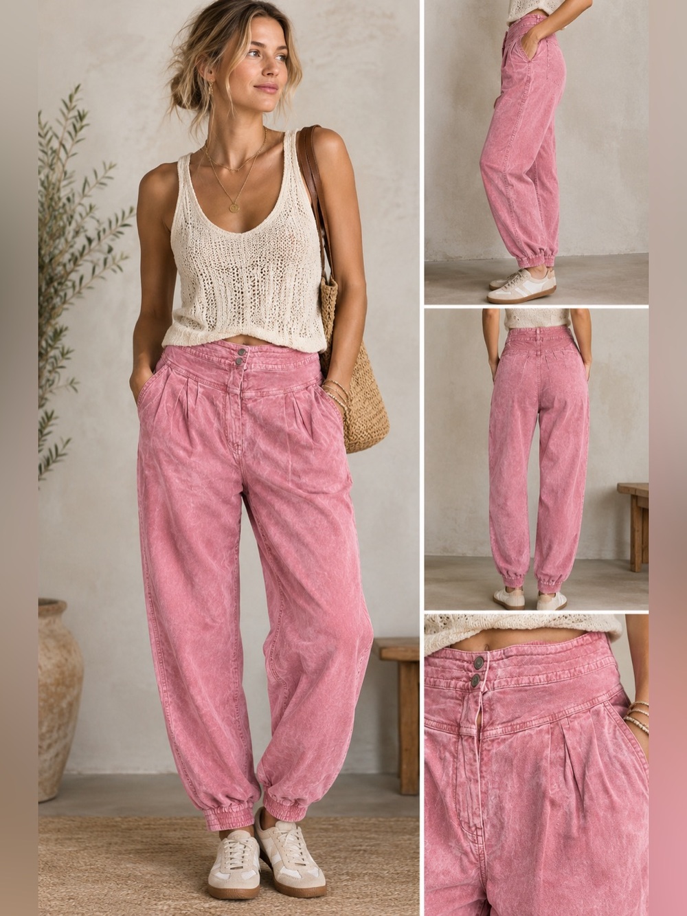 Anthropologie The Richie Slim Joggers: Corduroy Edition Pink Medium